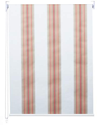 Rollo HWC-D52, Fensterrollo Seitenzugrollo Jalousie, 70x230cm Sonnenschutz Verdunkelung Blickdicht - weiß/rot/beige