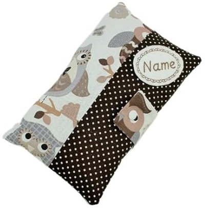 Windeltasche, Wickeltasche, mit Namen, Braun, Eule, Jungen, Mädchen, Geburt, Taufe, 100% Baumwolle