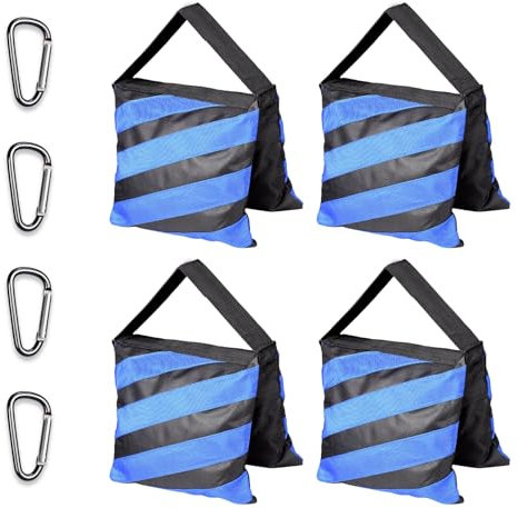 EMART 4er Pack Sandsack Schwarz/Blau für Fotografie, Strapazierfähiger Sandbag für Fotostudio, Video, Stativhalterungen