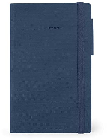 Legami - Taccuino a puntini, Medium, 192 Pagine, Copertina in morbido PU, in Carta certificata FSC®, Carta bianca 100 g/m², Doppio segnalibro, Elastico di chiusura, 13x21 cm, Colore Galactic Blue
