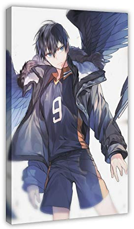Anime-Poster Haikyuu 36 Leinwand-Poster, Wandkunst, Deko, Bild, Gemälde für Wohnzimmer, Schlafzimmer, Dekoration, 60 x 90 cm, Rahmen