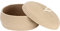Sea Team Round Cotton Rope Storage Basket with Lid, Decorative Woven Storage Bin, Pot, Caddy, Organizer, Container for Snacks, Towels, Plants, 13 x 5.5 Inches (Large, Shallow, Khaki)