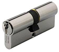 Vachette Cylindre de Serrure Mécanique FIRST pour Porte - Double Entrée 30x90mm - Mécanisme 5 Goupilles Sécurisé - 3 Clés - Installation Facile - Garantie 2 Ans - Finition Nickelée