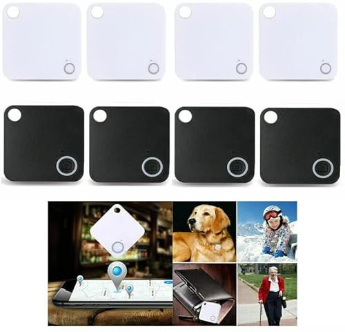 TOTMOX Key Finder 8X traqueurs Bluetooth intelligents, jusqu'à 24,4 m de portée GPS Tracking Locator, Anti-Perte Tracker APP Control Compatible iOS Android pour clés, animaux domestiques, portefeuille