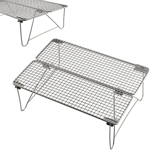 COOK'N'ESCAPE Kleiner Titan Camping Grill, faltbar, tragbar, BBQ, Strand, leichter Titan Grill für Rucksackreisen, Strand, Camping, Kochen, BBQ, Picknick, Wandern
