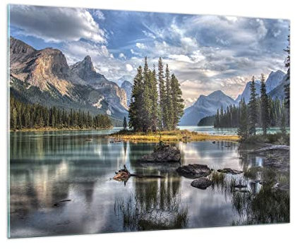 ARTTOR Bilder auf Glas 100x70cm Glasbild See Landschaft Natur Groß Wanddeko Bild im Glas Schlafzimmer Küche Deko Wandbilder Dekoration Wohnzimmer Modern Wall Decor Wand Kunstdruck Art GAA100x70-4133