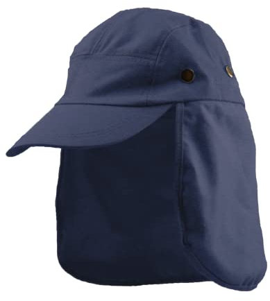 Carnavalife Sonnenhut mit Nackenschutz für Herren, Damen, faltbar, verstellbar, mit Ohren, Camping und Gang, Unisex, Einheitsgröße (Blau)