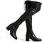 DREAM PAIRS Stivali sopra Il Ginocchio da Donna con Gambo Lungo in Pelle Scamosciata Caldi al Ginocchio con Tacco a Blocco,Size 39,Nero/Pu,Laurence-E