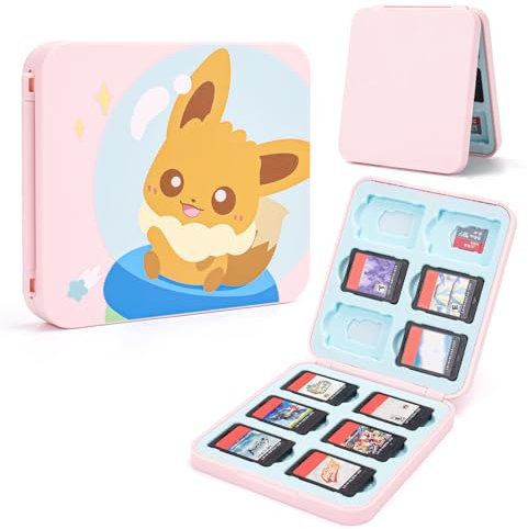 DLseego Custodia per carte di gioco con Switch/Switch OLED/Switch Lite, scatola di supporto per carte di gioco di alta qualità con 12 carte di gioco e 12 slot per schede Micro SD - Volpi