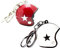 Lot de 2 porte-clés casque porte-clés étoile moto vélo cadeau casque (rouge blanc)