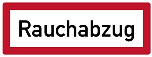 MBS-SIGNS® Aufkleber Brandschutzzeichen 'Rauchabzug' Hinweis Schild Folie selbstklebend ähnl. DIN 4066 | 297x105mm Made in Germany