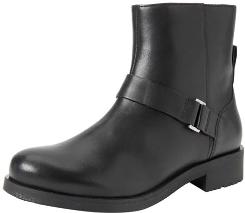 Geox D Rawelle, Stivale alla Caviglia Donna, Nero, 36 EU