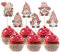 Gyufise 36 Stück Valentinstag Cupcake Topper Rot Zwerg Elf Valentinstag Cupcake Topper Valentinstag Thema Babyparty Kinder Geburtstag Party Kuchen Dekorationen Zubehör