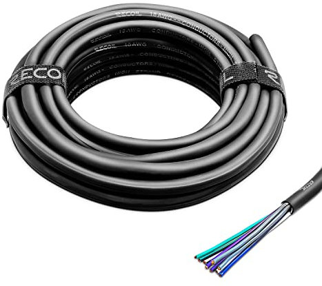 RECOIL 20-Feet 9-Conductor Speaker Cable, 18AWG CCA, Ultra-Flex and Easy Peel Jacket, 4-Channel Speaker Wire and Remote Wire