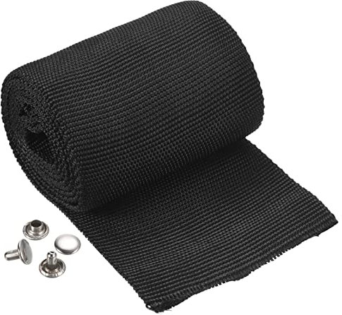 PATIKIL Winch Rope Protector 1m/3.28ft, Polyester Protective Sleeve with Buckle Universal for 7cm/2.76in Width Cable Line, Black