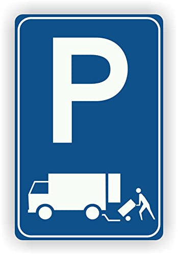 Parcheggio carico e scarico adesivo cartello stradale.