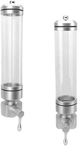 Miokycl Distributeur de grains de café mural rond transparent pour sucre, riz, noix (argenté), Miokyclu4eqb19fyh-12