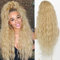 Lange Zopf Lockige Pferdeschwanz Extensions 26in Synthetisch mit Drawsting Pferdeschwanz Extension Haarteil für Frauen (27-613 Blonde)