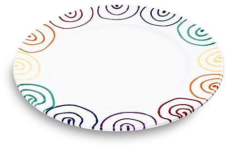 GMUNDNER KERAMIK Regenbogen, Speiseteller Gourmet (29 cm), handgemacht in Österreich