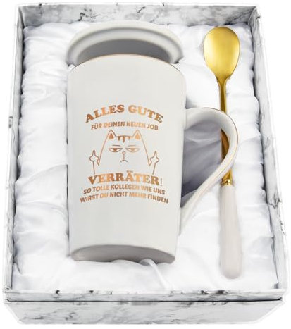 Joymaking Abschiedsgeschenk für Kollegen Kaffeetasse, Geschenk zum Abschied Tasse mit Spruch - Alles Gute für deinen neuen Job - Abschiedsgeschenk Jobwechsel für Freund, Weiß