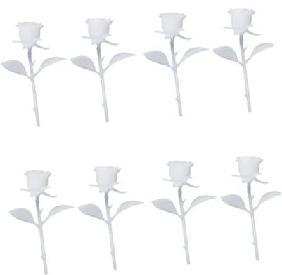 Zerodeko 8 STK Blumenformen aus Silikon Wurfset Gesicht Rosenstrauß Blütenharz Dekor Modelle Miniaturmodell Mini-Rosenverzierung Füllung Schimmel Rosenkugel schmücken 3D Füllstoff Weiß