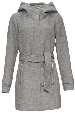 s.Oliver Kurzer Wollmantel mit Bindegürtel grau meliert 38