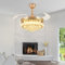 Depuley 42 Inch Crystal Ceiling Fan Light, APP Control Smart Fan with Dimmable Light, 4 Blade Retractable Modern Crystal Chandelier for Bedroom, Living Room, Dining Room, Gold
