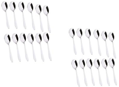Satre Online and Marketing Kleine Edelstahl-Löffel, 24 Stück, Löffel für Gewürzbehälter/Glas, Teelöffel – 24 Stück (Silber), ST00000610
