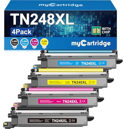 MYCARTRIDGE TN248XL Kompatibel für Brother TN248XL TN 248 für Brother MFC-L3760CDW Toner Brother DCP-L3560CDW Toner Brother MFC-L3740CDW TN248 TN-248CMYK TN-248VAL 4-Pack