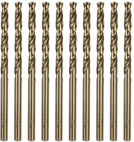 sourcing map 10pcs Cobalt Jobber Drill Bits 4.2mm / 0.165 M35 High Speed Steel HSS Twist Drilling Bit Tool for Stainless Steel Copper Wood Plastic and other Hard Materials