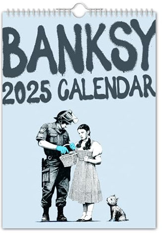 The Calendar King // Banksy Wandkalender 2025, A4-Größe, kreativ, Kunst, schrullig, Weihnachten, Geburtstag, Geschenkidee, Geschenk, Neuheit, Wichteln, Jahresplaner, Bürogeschenk (Vollfarbig,