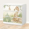 Unik Nordic Aufkleber Set Safari Aquarell für MALM Kommode mit 80 cm Schrankbreite, 3 Schubladen-Folien, Sticker für Schrank, Möbelfolie fürs Kinderzimmer, Schrankfolie für Kinder