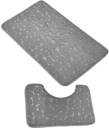 Tapis de salle de bain absorbant - Tapis de bain, ensemble de tapis de bain, tapis de salle de bain à séchage rapide | Tapis de salle de bain en forme de tête de galets avec poils corail pour cuisine,