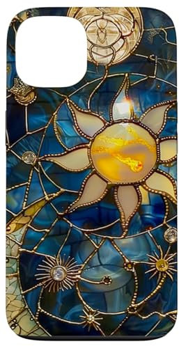 Hülle für iPhone 13 Glas Himmlische Kunst Mond - Sterne - Sonne - Bunte PC