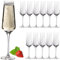 IMPERIAL Sektkelche 200ml (max 230ml) 'London' Set 12-Teilig geriffelte Sektgläser aus Crystalline Glas Spülmaschinenfest