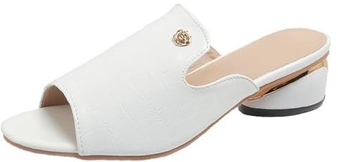 Generico Donna Rosa per Ospiti Mare Flip Flop Bambina con Sandali Estivi in PU Tinta Unita Lucidi Piatti da per Feste e Shopping Bambina Mare da Casa Estive Ciabatte Donna (White, 43)