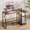 Dripex Schreibtisch L Form mit Regal, Eckschreibtisch mit USB&Steckdose, Gaming Tisch mit Monitorständer, Computertisch mit Stauraum für Büro Home Office, braun 120cm