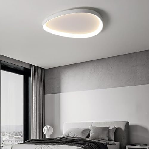 Asixxsix LED-Deckenleuchte für Unterputzmontage, Dimmbare Deckenleuchte mit 3 Farbtemperaturen und Fernbedienung, Ovale Dreieckige LED-Deckenleuchte für Schlafzimmer, Esszimmer, Küche
