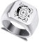 LINEMENG Personalisierte Edelstahl Siegelring benutzerdefinierte Anfangsbuchstaben Monogramm Gravur Worte für Männer Frauen Bester Freund Hochzeit Brief mit Ring Größe Adjusters