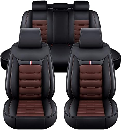 LKIOPSA Auto Sitzbezüge Sets für VW Tiguan (5N) 1.Gen 2009 2010 2011 2012 2013 2014 2015 2016, 5 Sitzer Leder Sitzschoner Schonbezug Wasserdichter Sitzbezug-Sets, Vordersitze Rückbank Zubehör