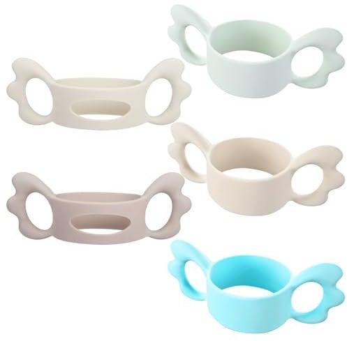 5 Piece Baby Bottle Handles, Silicone Baby Bottle Grips, Durable Baby Bottle Handles, Baby Bottle Accessories, Reusable