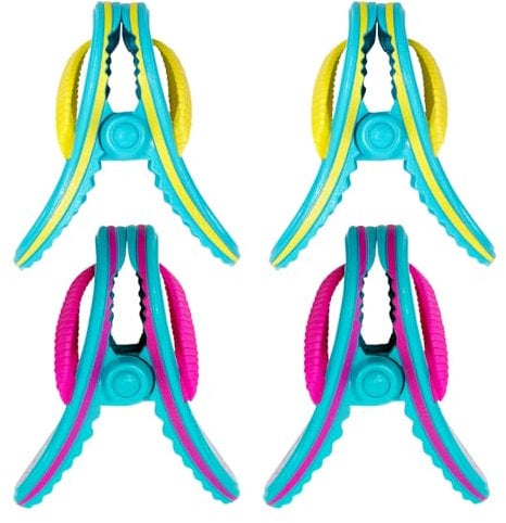 DAJASD Handtuchklammern für Strandliegen, 4 Stück Flip Flop Strandtuchklammern, Neuartige Strandtuch Clips, Handtuch Klammer für Strandtuch, Badetuch, Strand, Garten, Pool, Sonnenliege oder Liegestuhl