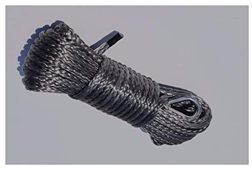 DIKAMAN Corde de treuil synthétique, Ligne de treuil Gris 6mm * 15m VTT, Corde Hors Route, Corde de treuil synthétique 6mm, câble de treuil Plasma pour véhicule Tout-Terrain, 4x4, VTT, UTV