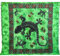 Seamar Telo Arredo Copritutto Grande Geko 210x230 cm 100% Cotone Copri divano Gran foulard con Frange Batik (Verde Bottiglia)
