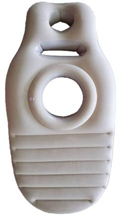 Yogamatte Für Schwangere, Bequeme, Beflockte, Aufblasbare PVC-Matratze Mit Loch, Bequemes Ganzkörperkissen, Schwangerschaftskissen Zum Schlafen,Grau
