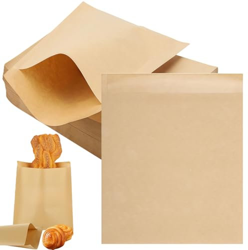 200Pcs Strung Kraft Paper Bags 8.5x8.5inch,Brown Paper Bag Food Carrier Bags for Vegetables,Bread,Gifts,Groceries,Sandwiches,Popcorn Bag 22 * 22cm Paper Recyclable Brown