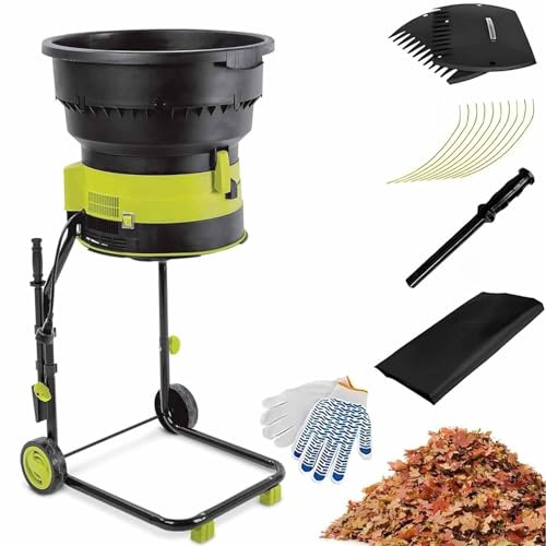 DDZJTPP Elektrischer Laubmulcher Aktenvernichter 2500W,8000 U/Min Zerkleinerer,Gartenreinigungswerkzeug,Kompostiermaschine Mit Rädern Und Aufbewahrungstasche Für Einfache Wartung,noPowercord