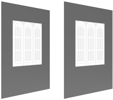 2 Stück Gazebo Seitenwände 3x3 m, Oxford Stoff, mit Kunststoff und Fenstern, geeignet für Garten Pavillon & Outdoor Pavillon, 300x300 cm (Grau)