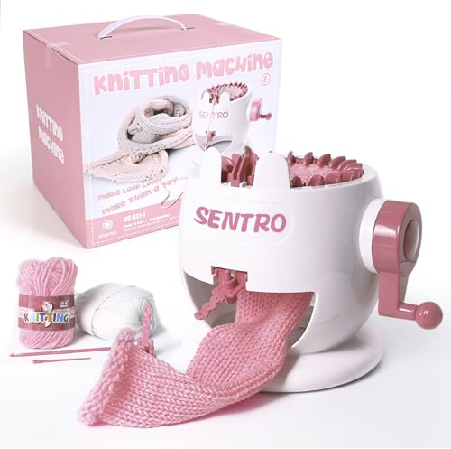 YUMILI Strickmaschine, 841-1A Zylinder Handkurbel-Webmaschine Lernspielzeug für Kinder Großformatige DIY-Webmaschine mit Verstärkungsteilen zum Basteln von Schals, Mützen, Handschuhen und Socken