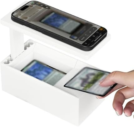 MTG-Kartenscanner Scannerständer Sammelkarten-Scanner-Box, ABS-Material, 18,2 x 9 x 18,2 cm, Kompatibilität mit gängigen Scanneranwendungen, Weiß, 1 Stück